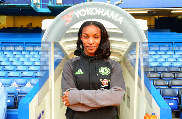 Crystal Dunn's first day at Chelsea. Source: Chelsea Ladies FC