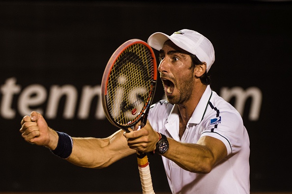Pablo Cuevas celebrates his win over Nadal in Rio. Photo: Yasuyoshi Chiba