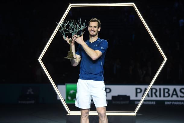 Murray con il trofeo di Parigi-Bercy - Fonte: @bnppmasters