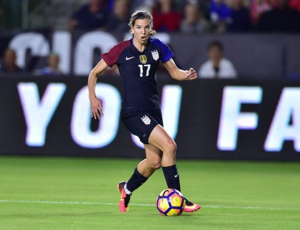 Tobin Heath in action for the US | Source: ussoccer.com