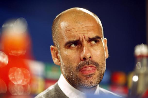 Pep Guardiola en sala de prensa. Foto:Manchester City.