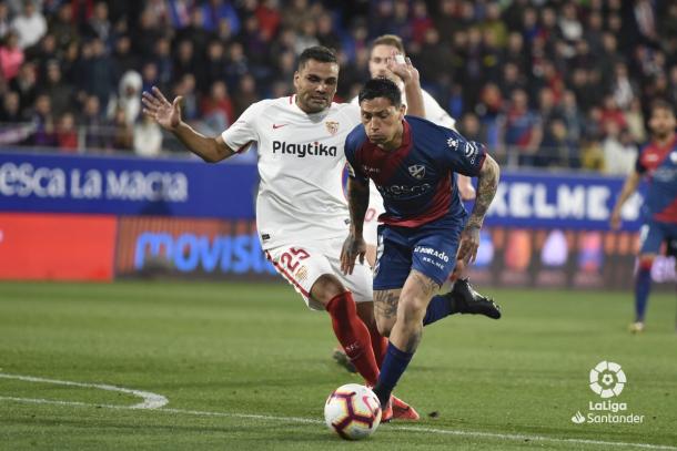 Mercado en el partido frente a la SD Huesca | Foto: LaLiga Santander