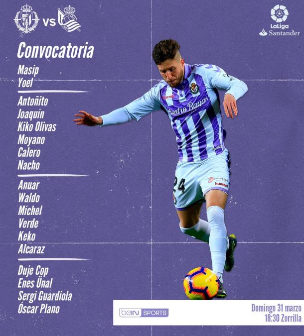 Convocatoria del Real Valladolid
