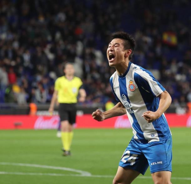 Wu Lei marcó su segundo tanto como perico / Foto: RCD Espanyol