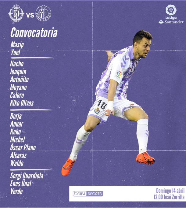 Convocatoria del Real Valladolid