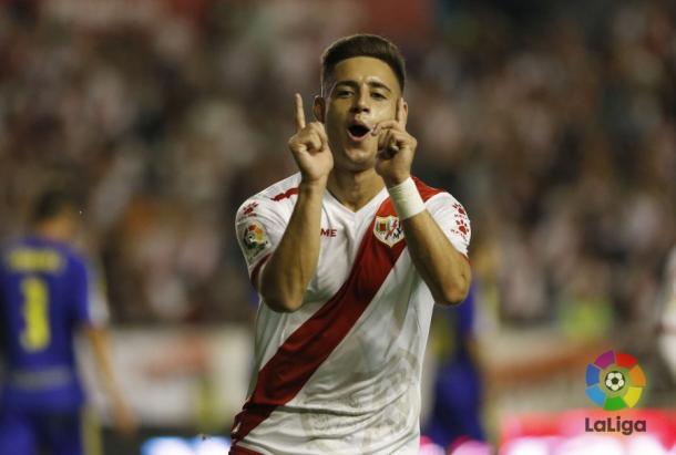 Álex Moreno celebrando un gol | Fotografía: La Liga