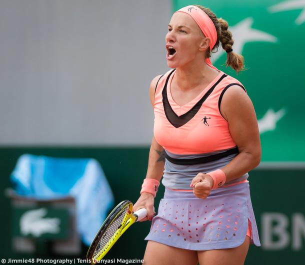 Svetlana Kuznetsova celebrates winning a point | Photo: Jimmie48 Tennis Photography