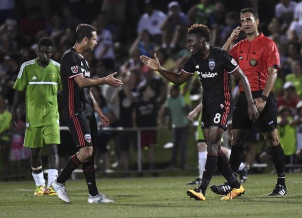 DC United celebrate a 4-1 win over Christos FC | Source: Toni Sandys, Washington Post