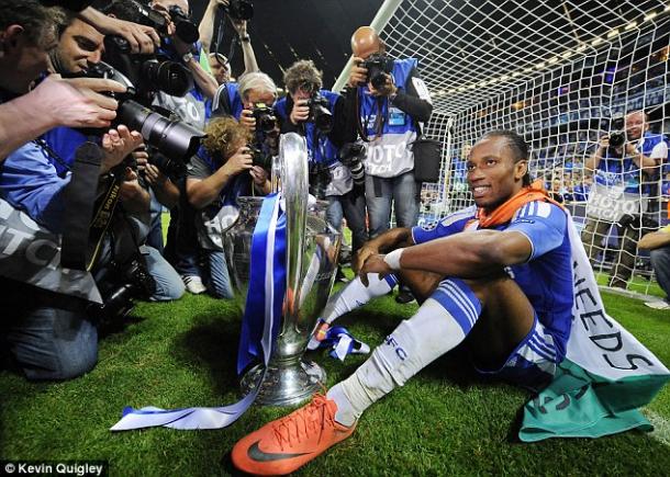 Drogba shows off his greatest honour at the Allianz Arena. (Image credit: Kevin Quigley)