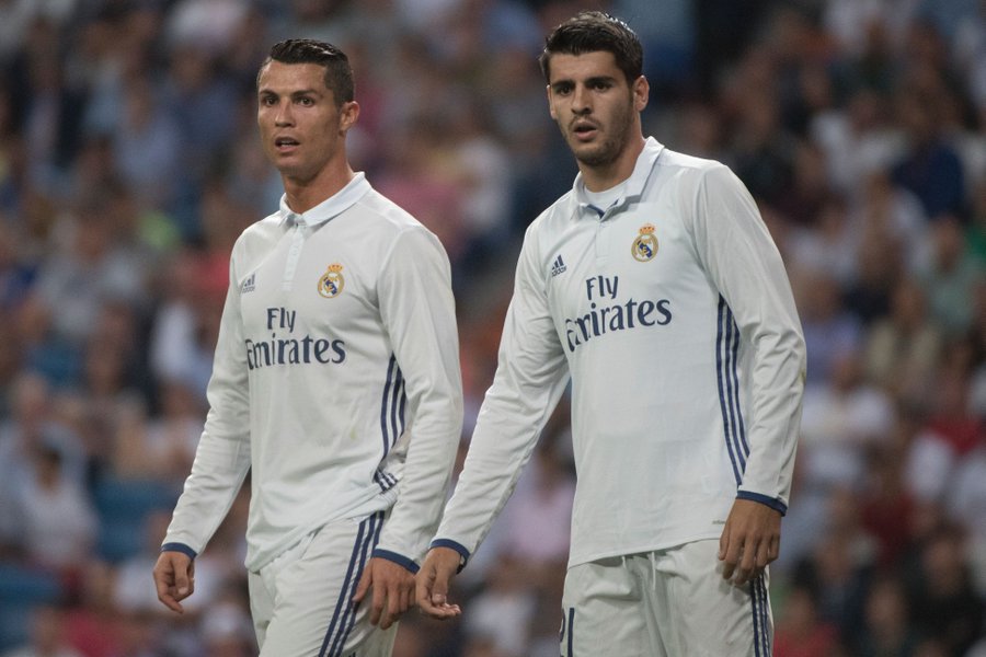 Morata, junto a Cristiano en un partido / Real Madrid