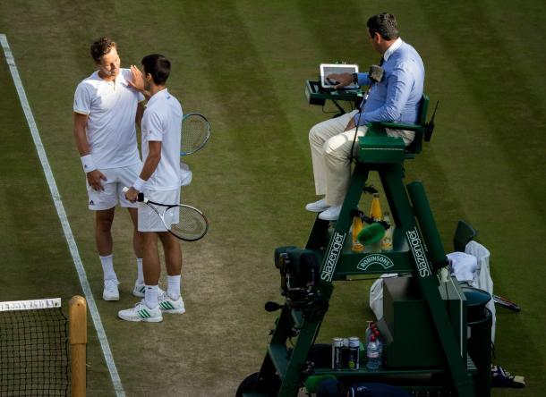 Berdych - Djokovic - Fonte: @Wimbledon / Twitter