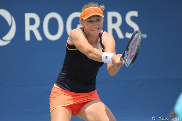 Ekaterina Makarova failed to extend her winning streak to eight | Photo: Max Gao / VAVEL USA Tennis