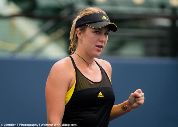 Anastasia Pavlyuchenkova celebrated her win with a small fistpump | Photo: Jimmie48 Tennis Photography