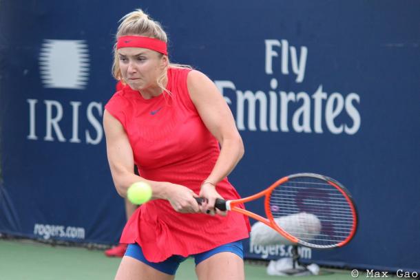 Elina Svitolina in action during her doubles match | Photo: Max Gao / VAVEL USA Tennis