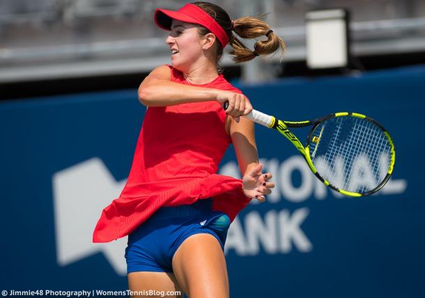 Catherine Bellis in action during the match | Photo: Jimmie48 Tennis Photography