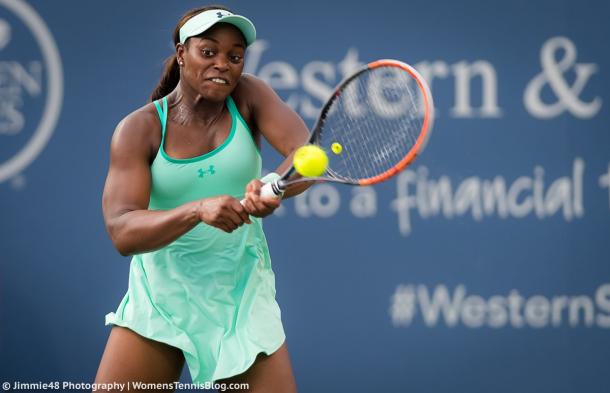 Sloane Stephens in action at the Western and Southern Open, where she earned a couple of excellent victories | Photo: Jimmie48 Tennis Photography