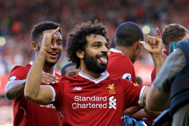 Salah celebrando un gol | Imagen: Liverpool FC