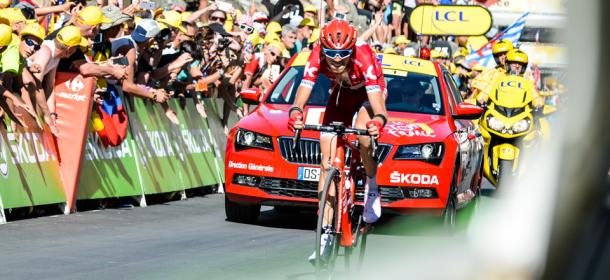Ilnur Zakarin afrontando los metros finales de la etapa | Foto: Tour de Francia