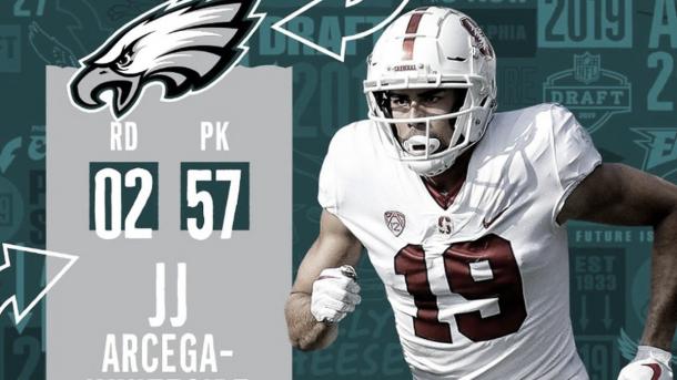 J.J Arcega hizo historia en la NFL (Imagen: Eagles.com)