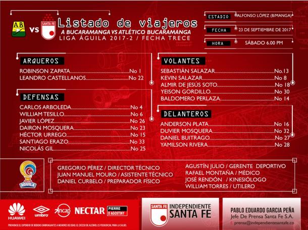 Foto:Independiente Santa Fe