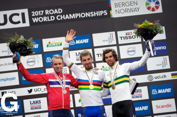 Podio Bergen 2017 | Fotografía: UCI Cycling