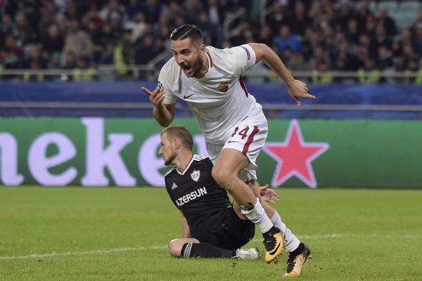 Manolas celebra el gol contra el Qarabag | Foto: AS Roma
