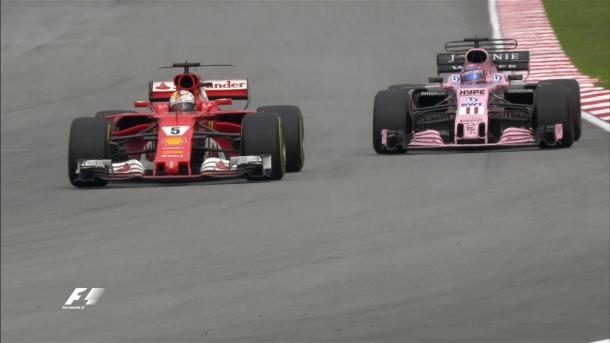 Vettel su Perez | Photo: Twitter F1