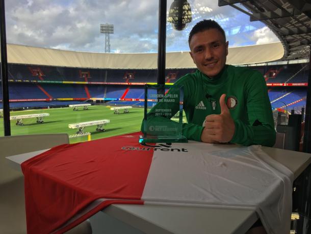 Steven Berghuis, mejor jugador del Feyenoord en septiembre. Fuente: @Feyenoord (vía Twitter)