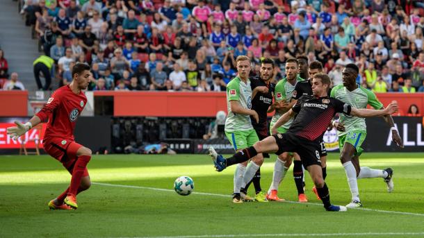 Il gol di Bender. | Twitter Bayer Leverkusen