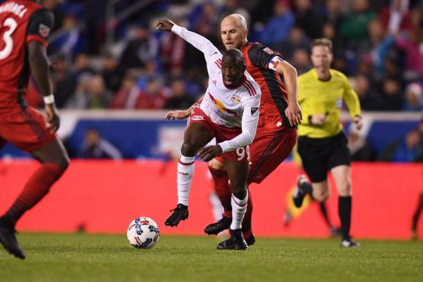 Bradley Wright-Phillips was tightly marked for most of the first leg | Source: newyorkredbulls.com