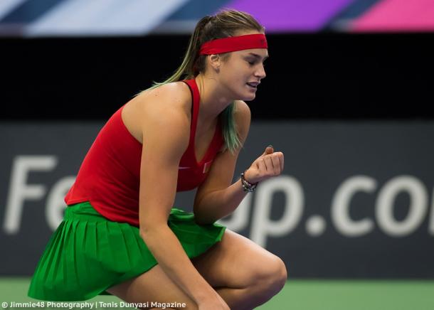 The moment: Aryna Sabalenka clinched the biggest win of her career | Photo: Jimmie48 Tennis Photography
