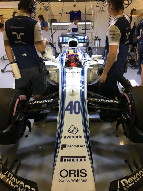 Robert Kubica nei test ad Abu Dhabi - Fonte: profilo twitter Williams Racing