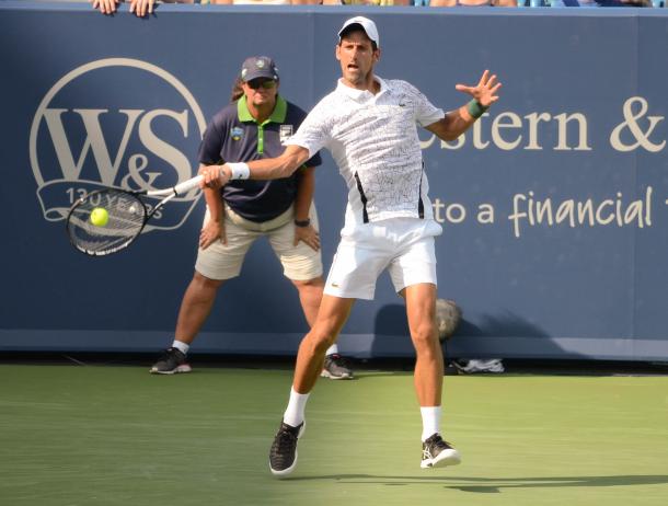 The Djokovic forehand came through when he needed it (Noel Alberto/VAVEL USA)