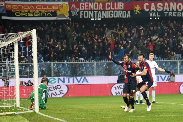 Pandev, al anotar el gol genovés // Fuente: Genoa