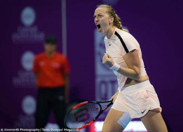 Petra Kvitova was all fired-up after winning the second set 6-3 | Photo: Jimmie48 Tennis Photography