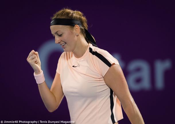 Petra Kvitova celebrates winning a point during the final | Photo: Jimmie48 Tennis Photography