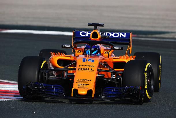 Alonso rodando en Navarra con el MCL33 (Foto: @McLaren F1)