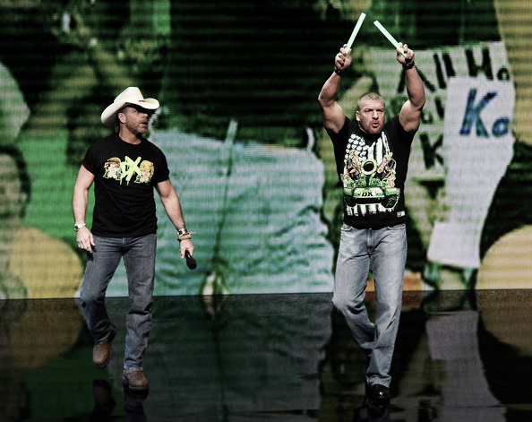 Degeneration X members Shawn Michaels (left) and Triple H (right) in 2014 (Photo: Ethan Miller/Getty Images North America)