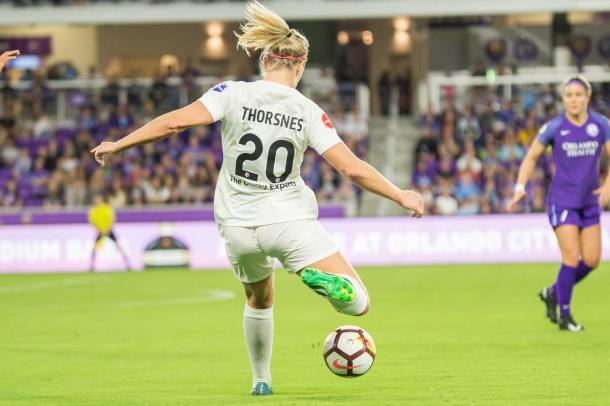 Elise Thorsnee in her NWSL debut l source: nwslsoccer.com