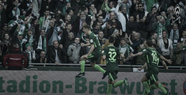Moisander festeja el primero de la tarde | fuente: @werderbremen
