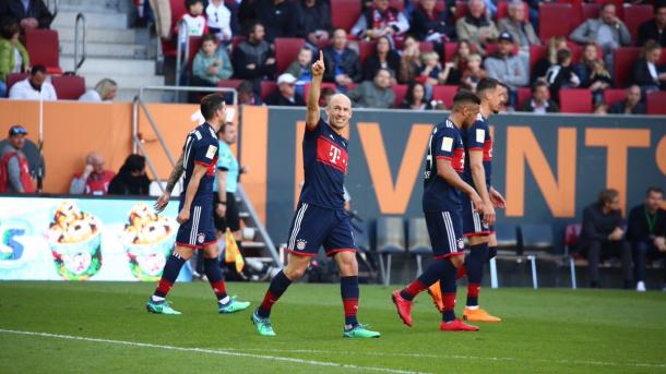 Robben esulta dopo l'1-3. | Twitter Bayern Monaco