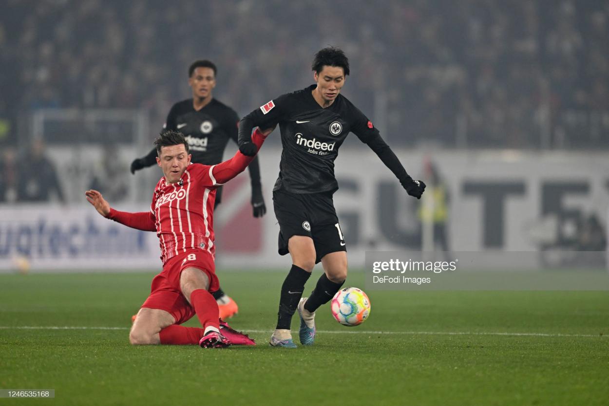 <strong><a  data-cke-saved-href='https://www.vavel.com/en/international-football/2021/04/16/germany-bundesliga/1067541-borussia-monchengladbach-vs-eintracht-frankfurt-preview-how-to-watch-kick-off-time-team-news-predicted-lineups-and-ones-to-watch.html' href='https://www.vavel.com/en/international-football/2021/04/16/germany-bundesliga/1067541-borussia-monchengladbach-vs-eintracht-frankfurt-preview-how-to-watch-kick-off-time-team-news-predicted-lineups-and-ones-to-watch.html'>Daichi Kamada</a></strong> has impressed so far this season for Frankfurt from their midfield and will look to cause Bayern problems on Saturday PHOTO CREDIT: DeFodi Images