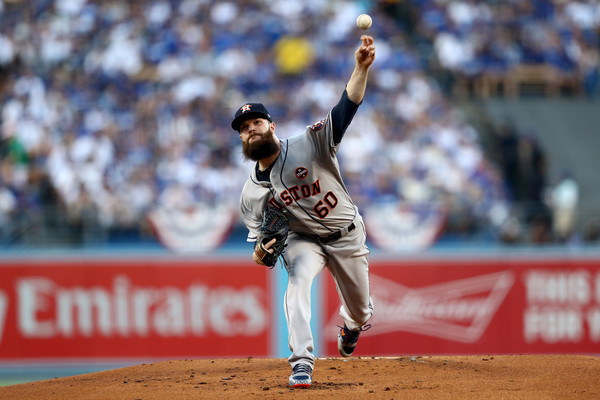 Keuchel delivers a pitch during Game 1/Photo: Tim Bradbury/Getty Images