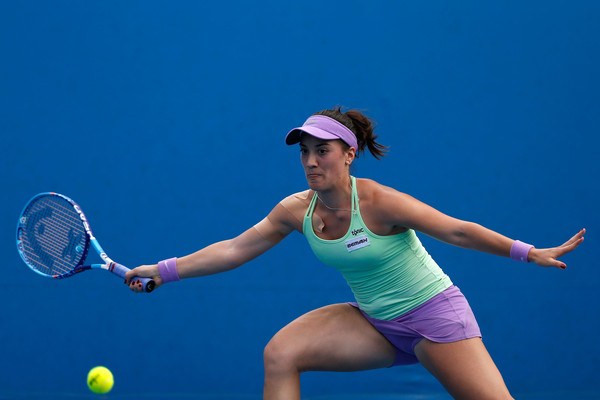 Danka Kovinic in Australian Open action. Photo: Zak Kaczmarek/Getty Images