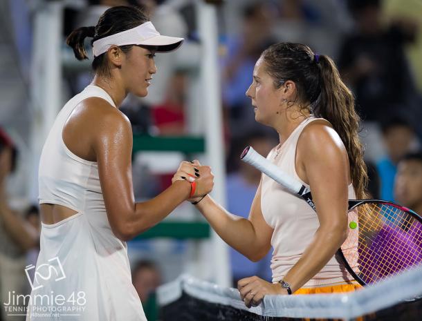 Mutual respect: Daria Kasatkina was full of praise with reference to her opponent's performance | Photo: Jimmie48 Tennis Photography