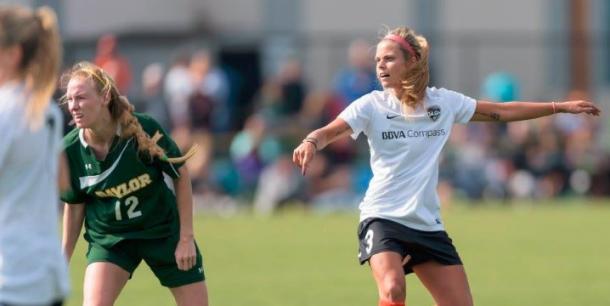 Houston Dash playing 2017 NWSL pre-season game against Baylor | Source: NWSLsoccer.com