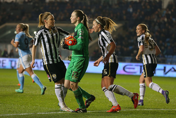 Despite her best efforts Megan Walsh wasn't able to keep a clean sheet against Man City on the opening day of the 2016 season (Photo credit: Dave Thompson/Getty)