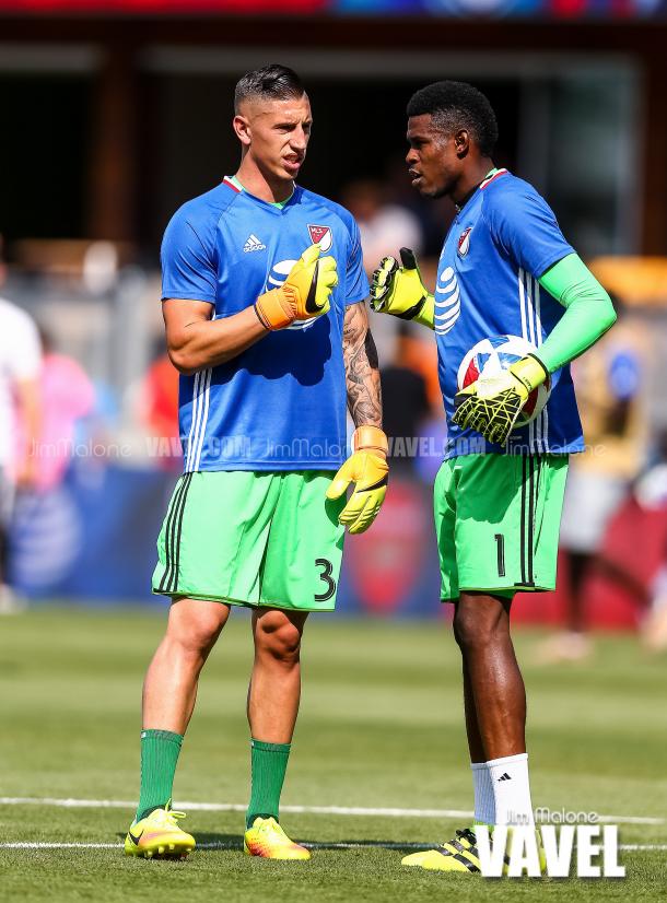 David Bingham and Andre Blake warming up before facing Arsenal FC in the 2016 MLS All Star Game. | Photo: Jim Malone - VAVEL