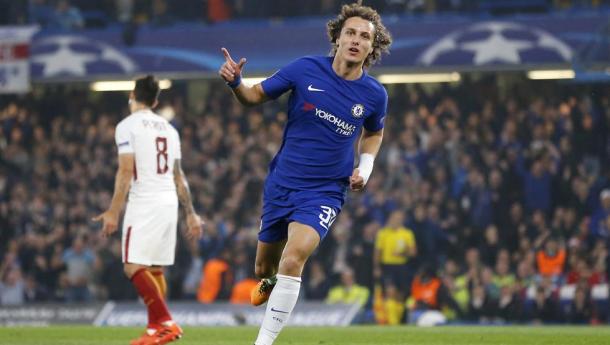 David Luiz celebra el primer gol del encuentro | Fuente: Chelsea.com