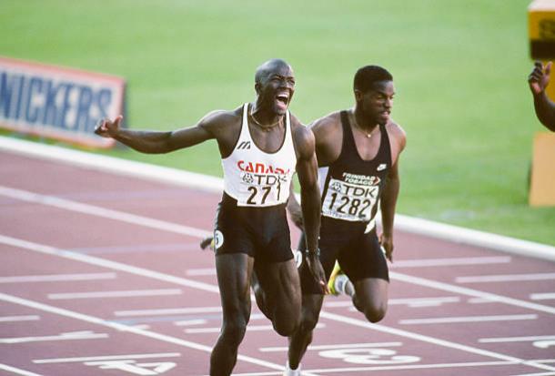 Donovan Bailey and Ato Boldon, pictured together at the 1995 World Championships, both back Bolt (Getty/David Madison)